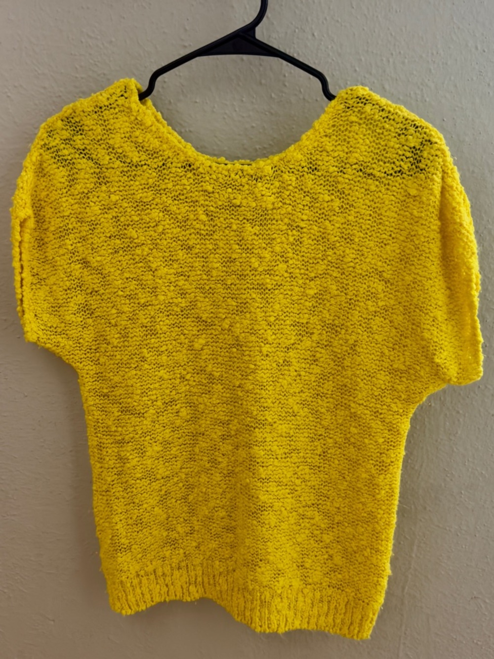 VTG 1986 Checkmates Yellow Popcorn Knit Sweater M
